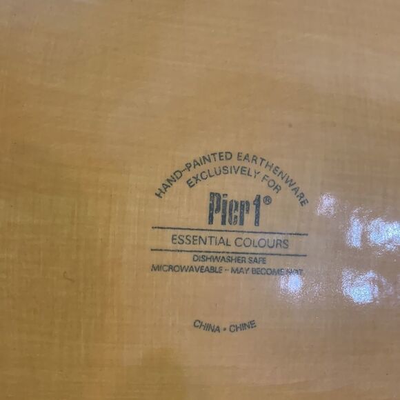 Pier 1 Hand Painted Earthenware Essential Colours Yellow Gold 8 In Salad Plate - Picture 4 of 5